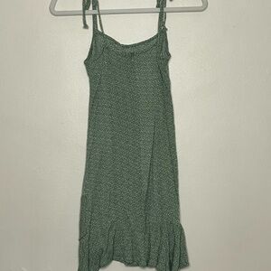 Forever 21 Green Ruffled Slip Dress Sleeveless Spaghetti Strap Casual